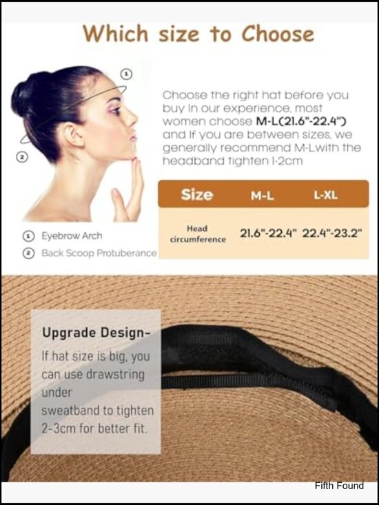 Women\'s Foldable Straw Sun Hat UPF 80+ Adjustable Brim Beach Travel main image 4